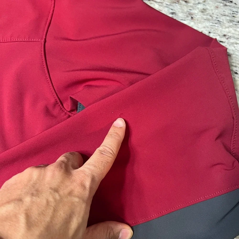The North Face Red Grey Soft Shell Jacket Full Zip‎ Mens XXL